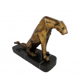Bronze Tiger Sculpture in Gold Finish
