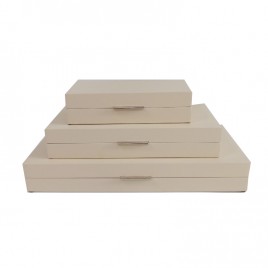Lacquer white painted Box set (3 pcs)