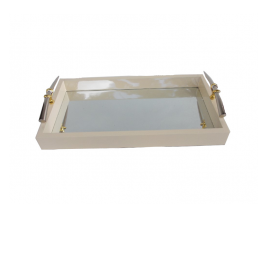 Lacquer white painted serving tray (small)