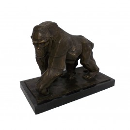 Bronze Golilla Sculpture w/ base
