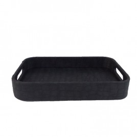Leather serving tray in coffee color (2 pcs/set)