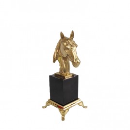 Golden horse head on Black base