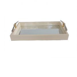 Lacquer White Painted Serving Tray