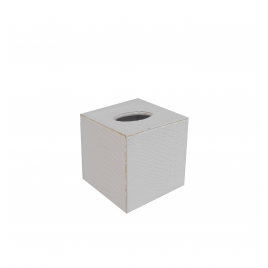 Small Leather tissue Box (white)