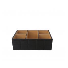 Leather divider stationery (black)