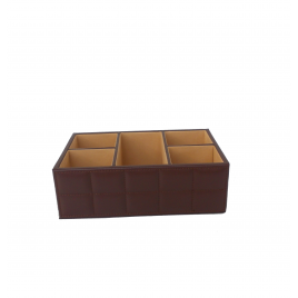 Leather divider stationery (brown)