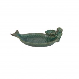 Green Ceramic Mermaid Plate