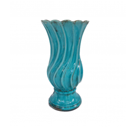 Turquoise ceramic vase (L)