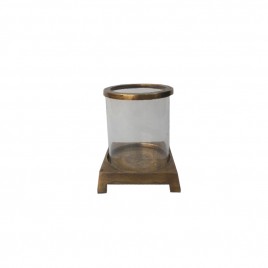 Antique Brass Clear Glass Candle(S)