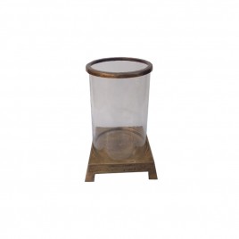 Antique Brass Clear Glass Candle(L)