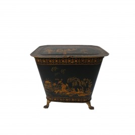 Coal Scuttle in Black w/Chinese Boat (ATOB)