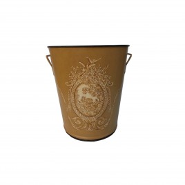Hand Painted Chinoiserie Round in Beige Rooster