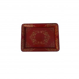 Hand Painted Chinoiserie Tray in Red