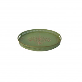 Hand Painited Chinoiserie Oval Tray