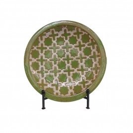 China Green & White Plate w/ stand