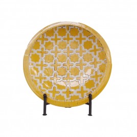 China Yellow & White Plate w/ stand
