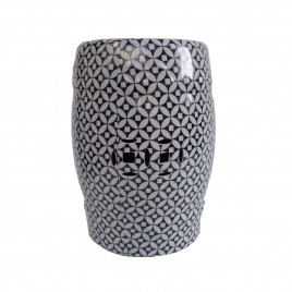 Pattern Garden Stool in Blue and White