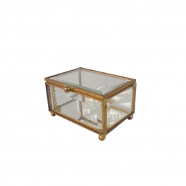 Jewely Glass Box w/ Gold Trim (S)