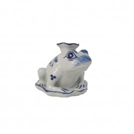 Blue & White Frog Candle Holder