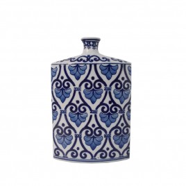 Blue & White Chinese Patterned Vase (S)