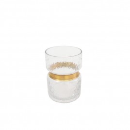Decorative Glass Vase w/ Gold Trim