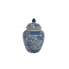 Blue & White Ceramic Lidded Jar (S)