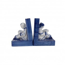 Blue & White Reading Chinese Bookend