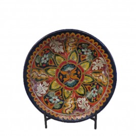 Hand Painted Mexican Plate w/ Stand