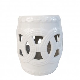 Ceramic Garden Stool (White)