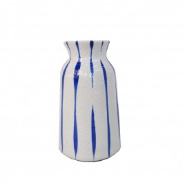 Ceramic Tie Dye Vase in Blue & White (S)