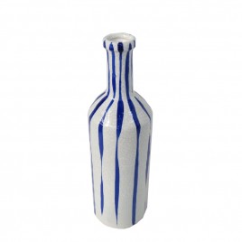 Ceramic Tie Dye Vase in Blue & White (M)