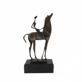 Brass Abstract Rider w/ Horse