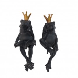 Frog with Gold Crown Statue (set 2)