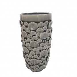 Grey Oyster Shell Ceramic Vase (L)