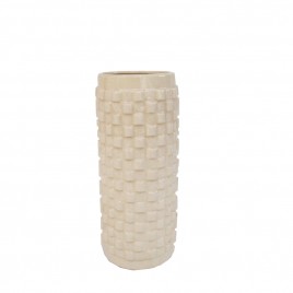 Textured White Ceramic Vase (L)