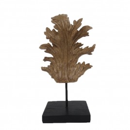 Antique Leaf Ornament on Stand (L)
