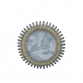 Vintage Geometric Metal Round Photo Frame