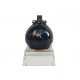 Indigo Blue Ceramic Vase w/ Crystal Base