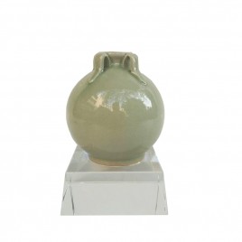 Ceradon Glazed Ceramic Vase w/ Crystal Base