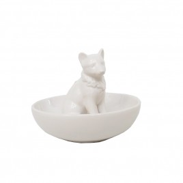 White Ceramic Fox Ring Plate