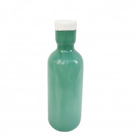 Green w/ white trim Glass Vase (Small)
