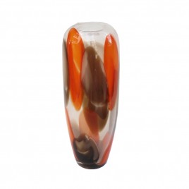 Tall Paprika Brown Glass Vase