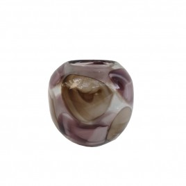 Round Purple Brown Glass Vase