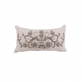 Hand Embroidery Flower on White Linen
