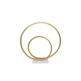 Gold Nickle Double Ring on Marble base