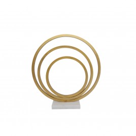 Gold Nickle Triple Ring on Marble base