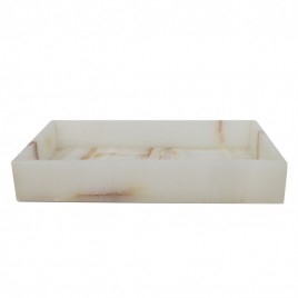 Rectangular marble tray (Beige)