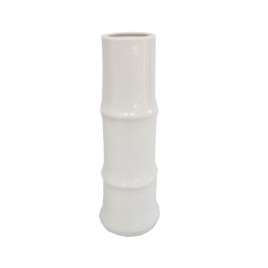 White Bamboo Ceramic Vase (Small)