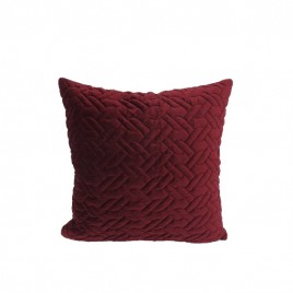 Wash Velvet Square Throw Pillow (Red)