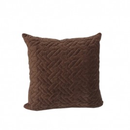 Wash Velvet Square Throw Pillow (Chocolate)